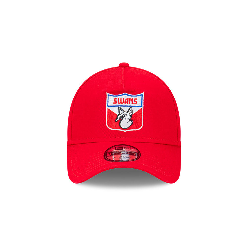 Sydney Swans Hat - Red Retro 9Forty A-Frame AFL Snapback Cap - New Era